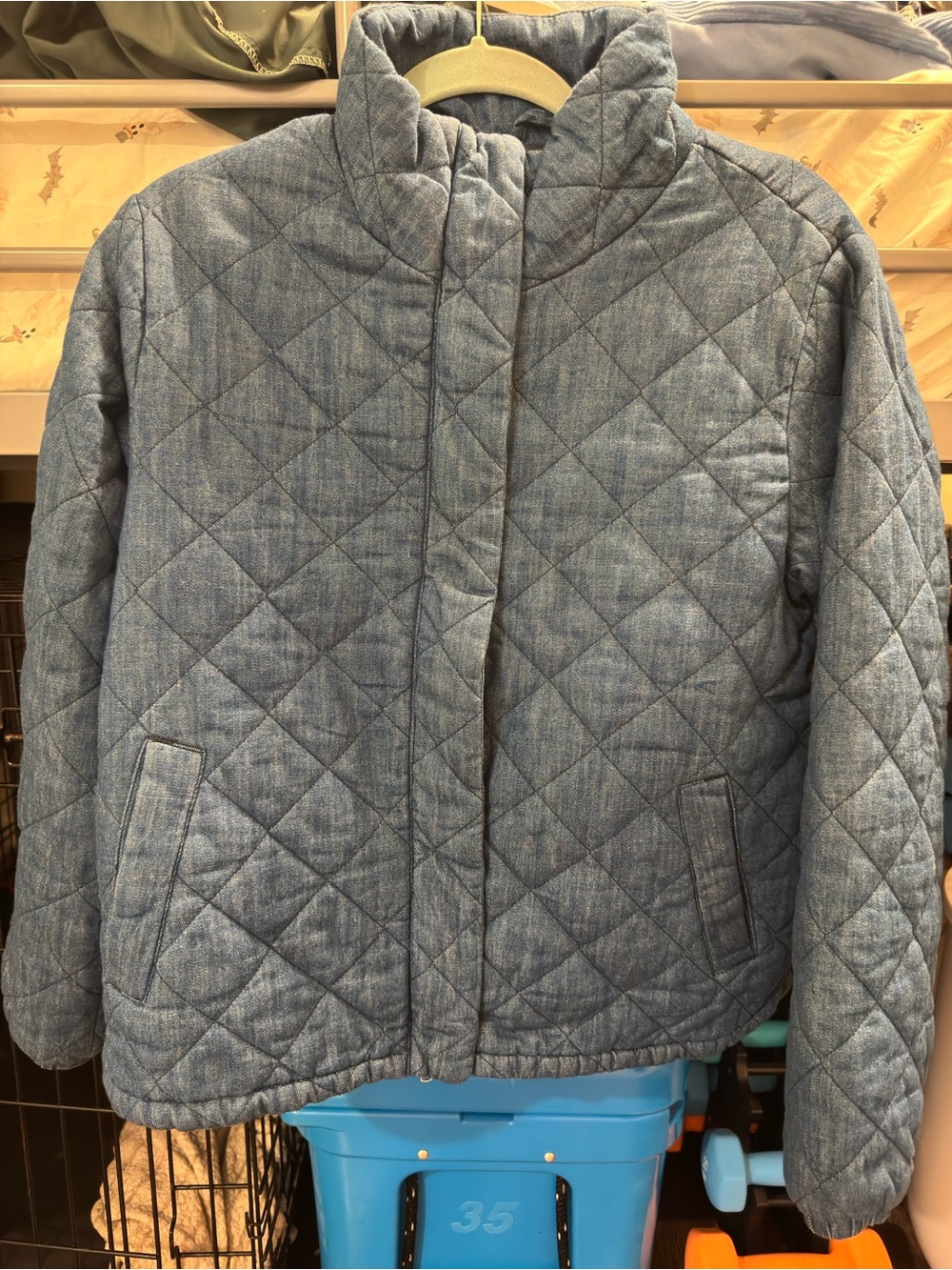 Old Navy Quilted Light Blue Puffer Jacket